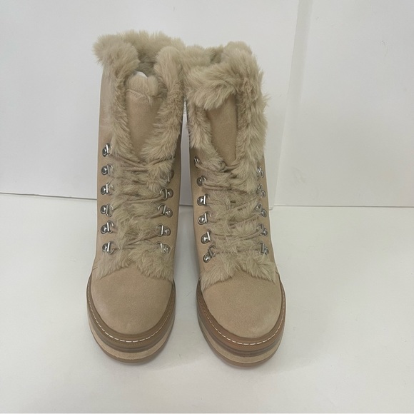 Steve Madden Sand Suede Scoops Faux Fur Platform Bootie- New Box - Duplicate - Picture 7 of 16